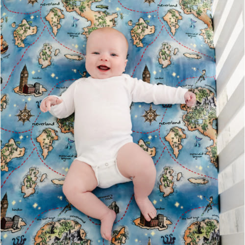 Neverland Map Bamboo Crib Sheet