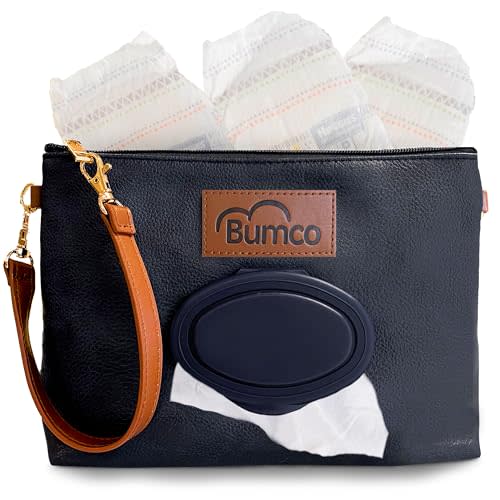 Bumco Diaper Clutch - Portable Wipes Dispenser & Travel Baby Essentials, Airtight Refillable Wipes Container
