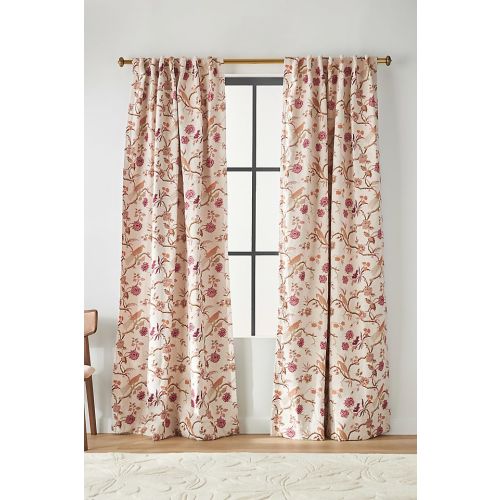 Perla Jacquard-Woven Floral Bird Curtain