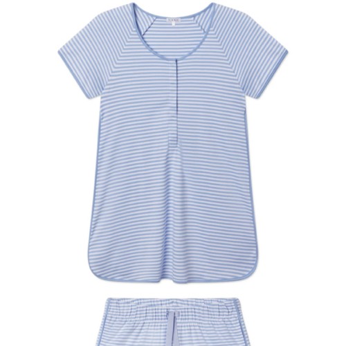 LAKE | Women | Pima Cotton Pajamas | Hydrangea Maternity Shorts Set