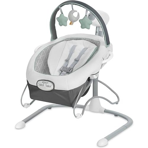 Graco Soothe ’n Sway LX Portable Baby Swing and Baby Bouncer Bouncer, Multi Direction Seat, 2 Speed Vibration, Derby