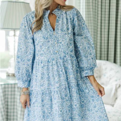 NURSING COLLECTION: A Timeless Love Blue Toile Dress