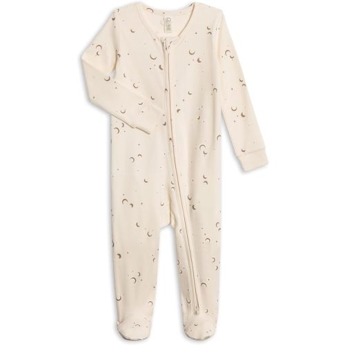 Colored Organics Baby Zip-Up Footed Sleeper with 2-Way Zipper - Newborn Organic Cotton Pajamas