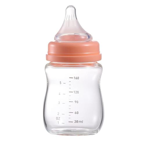 Baby Bottle Glass Natural Anti-Colic Bottles Closer to Breastfeeding for Newborn Babies Infant 0M+ 6Oz