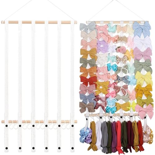Hair Bow Holder Organizer for Girls，Hair Clips Headband Organizer Storage Wall Hanging Home Decor for Girls Room