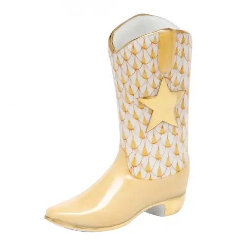 Herend Cowboy Boot Butterscotch 2.25 in L X 2.5 in H | Gracious Style