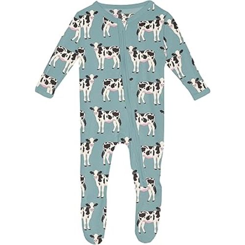 KicKee Baby & Toddler Zipper Footie – Ultra-Soft Viscose from Bamboo Pajamas with Flip Paws & Grips