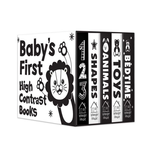 Baby's First High-Contrast Books Boxed Set [Box Set of 5] - Age Group: 0+ / Black and White Tummy Time Books /Illustrated Board Book for