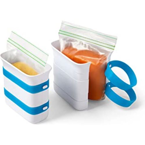 YouCopia FreezeUp Freezer Food Block Maker, 2 Cup, 2-Pack, Meal Prep Bag Container to Freeze Leftovers and Soup