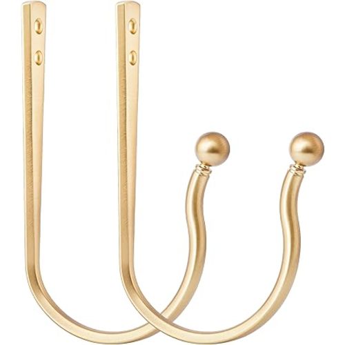 Mini Ball Curtain Holdbacks 4 Pack,Solid Zinc Alloy Wall Mounted Curtain Tiebacks & Hooks, Unique Shape Curtain Holders, Modern Curtain Pull Backs for Drapes, Curtains,Warm Gold