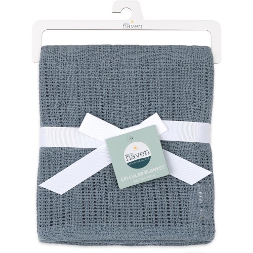 Little Haven Cotton Cellular Blanket - Blue