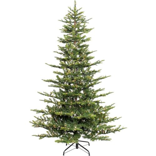 Puleo International 7.5 Foot Pre-Lit Aspen Fir Artificial Christmas Tree with 700 UL Listed Clear Lights Green