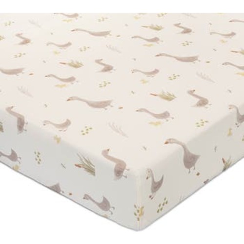 Goose Fitted Cotton Crib Sheet