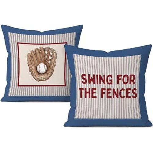 Swing for The Fences Baseball 18x18 Pillow Covers Set of 2