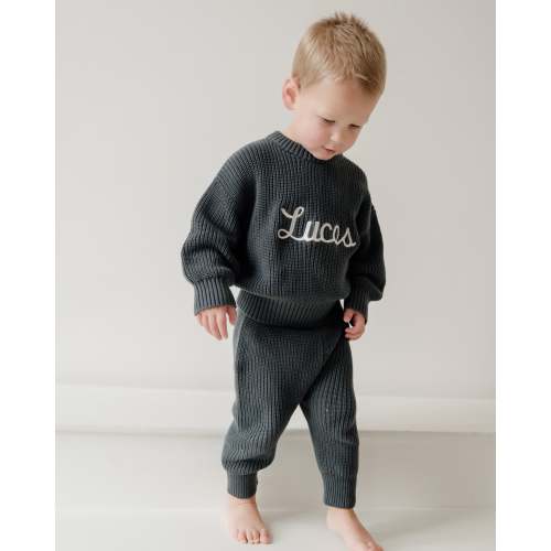 Chunky Knit Sweater - Stormy l Pine Kids & Co – Pine Kids Co