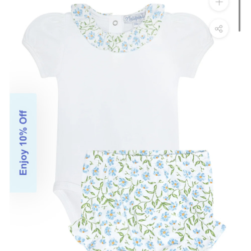 Blue Vines Print Onesie Set