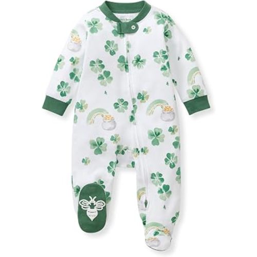 Burt's Bees Baby Girls' Organic Cotton, Sleep and Play Footed Pajamas