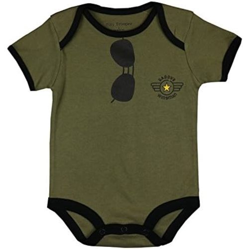 Trendy Apparel Shop Daddy's Wingman Infant One Piece Jumpsuit with Aviator Sunglasses Print