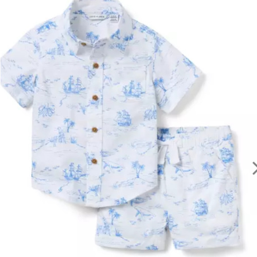 Baby Dreamy Blue Nautical Toile The Cabana Matching Baby Set by Janie and Jack