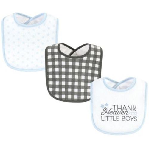Hudson Baby Infant Boy Fiber Filled Drooler Bibs 3pk, Thank Heaven Blue Stars, One Size