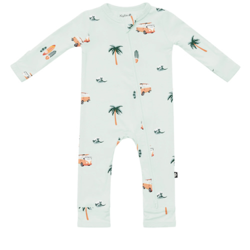 Zippered Romper in Dew Surf