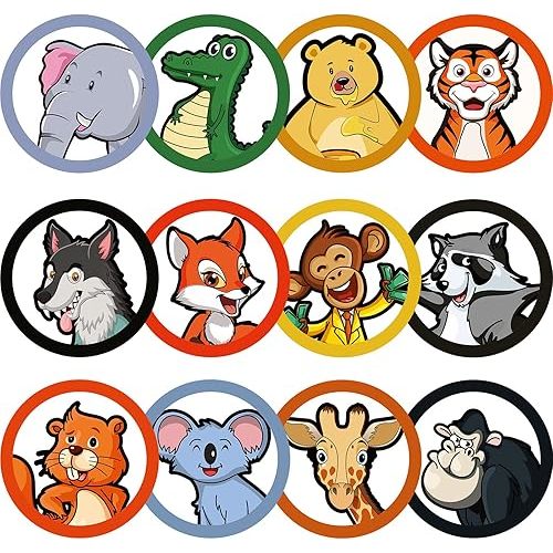 Chinco 120 Pcs Pee Targets for Boys Training Toilet Tinkle Flushable Paper Stickers You Pee on Boys Potty Training Targets Potty Aids Flushable Chart for Toddlers Use(Animals Styles)