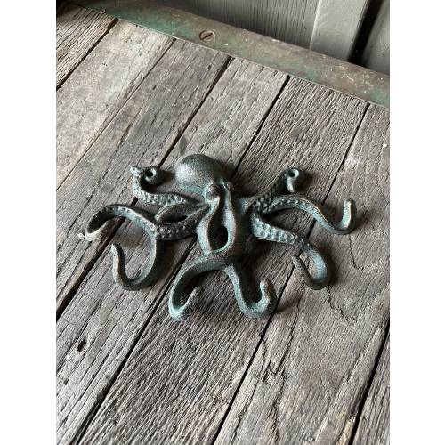 Large Octopus Cast Iron Wall Hanger Hook