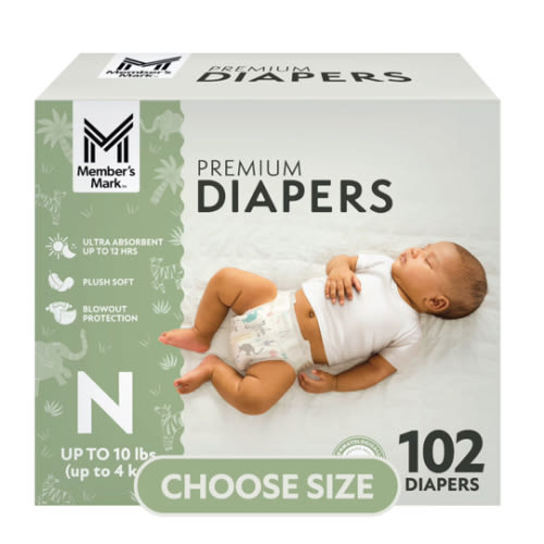 Member's Mark Premium Baby Diapers, Sizes Newborn - 8 - Samsclub.com