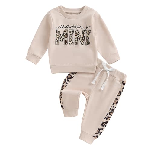 Toddler Baby Girl Clothes Long Sleeve Letter Print Sweatshirt and Stretch Jogger Pants Newborn Fall Winter Outfit
