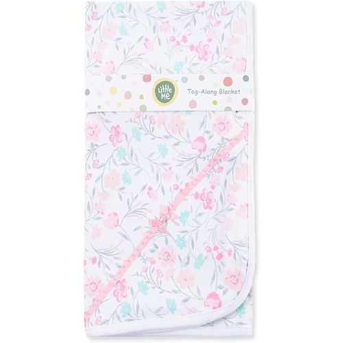 Little Me Blankets for Baby Girls' Watercolor Swaddling Receiving Blanket, 30 x 27 Inches