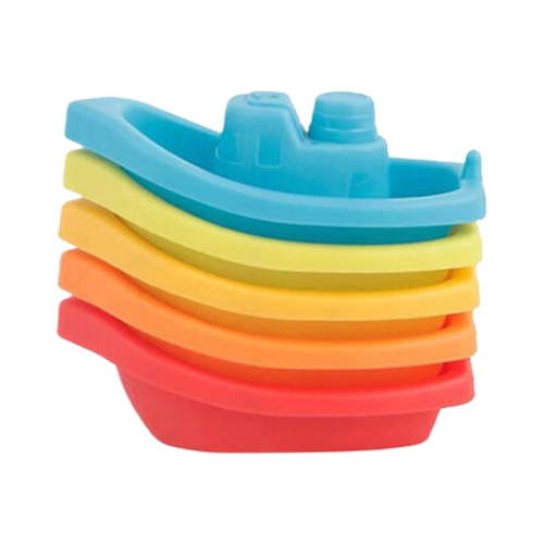 Qianduo Stackable Bath Toy Boat, Stackable Water Game Toy Boat, Quick-Drying Storage Box, Stackable Net Boat, Suitable As An Educational Stacking Toy