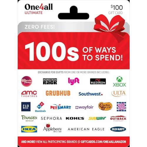 One4all Physical Gift Card | Multi-Brand - Ultimate - $100
