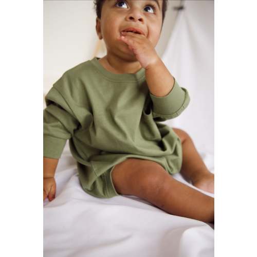 Harley Pocket Romper in Loden Green – Winnie + Crew in Newborn size