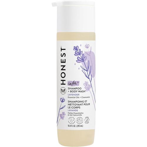 The Honest Company 2-in-1 Cleansing Shampoo and Body Wash, Gentle for Baby, Naturally Derived, Tear-free, Hypoallergenic, Lavender Calm, 10 fl oz