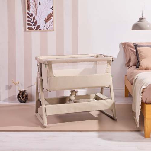 Cozee Air 2 Bedside Crib - Soft Walnut / Cocoa | Tutti Bambini