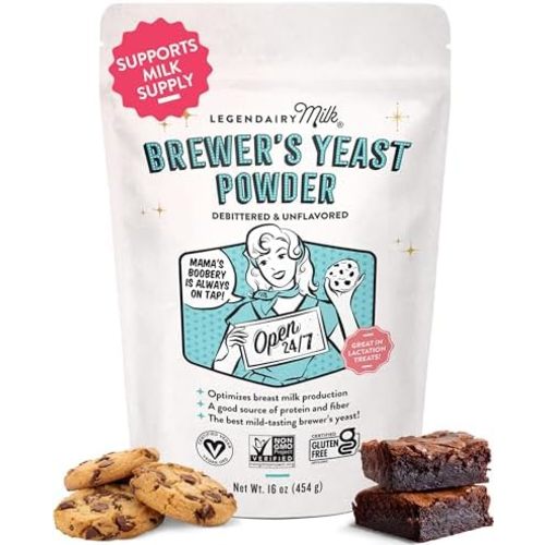 Legendairy Milk Brewer's Yeast Powder for Lactation Cookies (16oz) - Increase Breast Milk Supply - Debittered, Unflavored, Non-GMO & Gluten Free Lactation Supplement for Breastfeeding Support