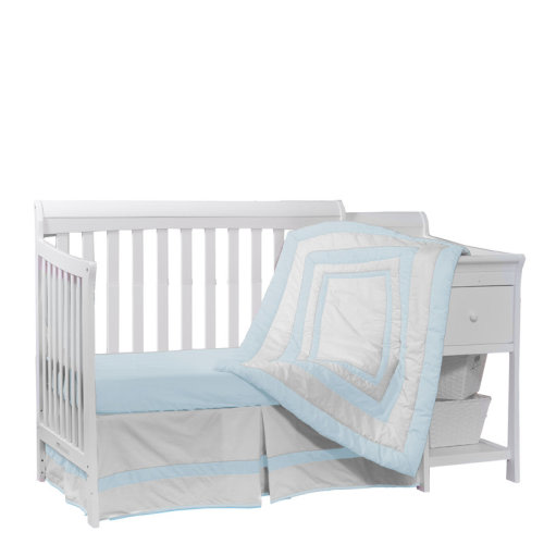 Harriet Bee Modern Hotel Style 3 Piece Crib Bedding Set, Aqua | Wayfair