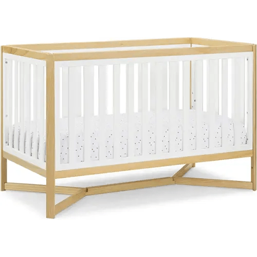 Delta Children Tribeca 4-in-1 Baby Convertible Crib, Bianca White/Natural