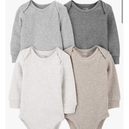 Simple Joys by Carter's Baby 4-pack Soft Thermal Long Sleeve Bodysuits