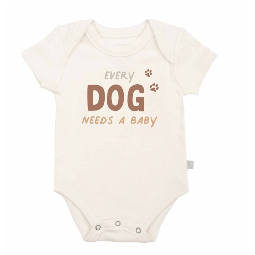 Baby Organic Graphic Bodysuit - Every Dog Needs A Baby | Finn + Emma