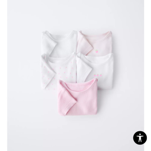 FIVE-PACK OF STRAWBERRY BODYSUITS - Pink | ZARA United States