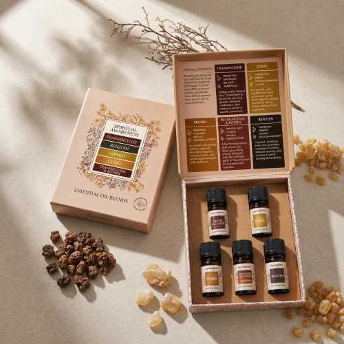 Frankincense, Myrrh, Benzoin, Copal, Frankincense & Myrrh Oils | Resin Essential Oil Blend Gift Set by Aromafume | Gift Set