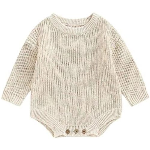 FYBITBO Baby Girl Boy Sweater Knit Oversized Pullover Sweatshirt Romper Onesie Warm Fall Winter Clothes Outfit Newborn