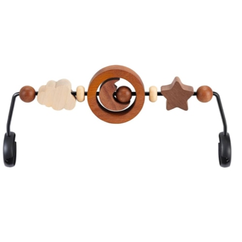 Toy Bar Compatible with Baby Bjorn Bouncer Toy Bar for Baby Bouncer, Durable Wooden Baby Bouncer Toy Bar Attachment, Rotatable Baby Sensory Toy (Natural Wood Colors)