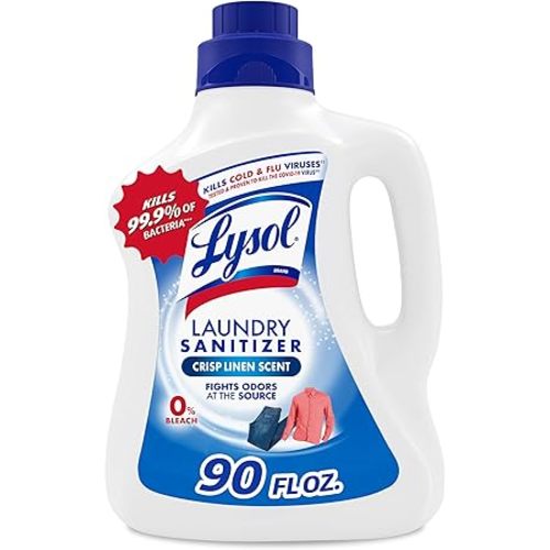 Lysol Laundry Sanitizer Additive, Bacteria-Causing Laundry Odor Eliminator, Detergent Additive, Crisp Linen, 90oz
