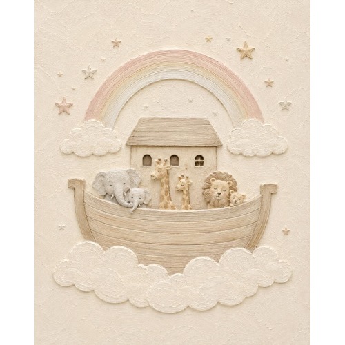 Framed Noah’s Ark Nursery Wall Art | Christian Nursery Decor | Baby Nursery Artwork | Modern Farmhouse Framed Wall Art | Baby Shower Gift