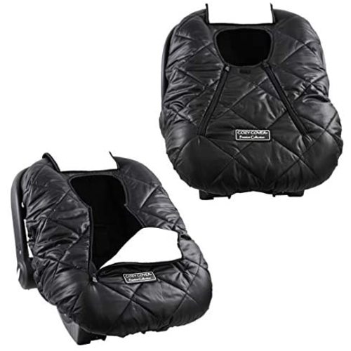 Cozy Cover Premium Infant Car Seat Cover (Black) with Polar Fleece - The Industry Leading Infant Carrier Cover Trusted by Over 6 Million Moms for Keeping Your Baby Warm