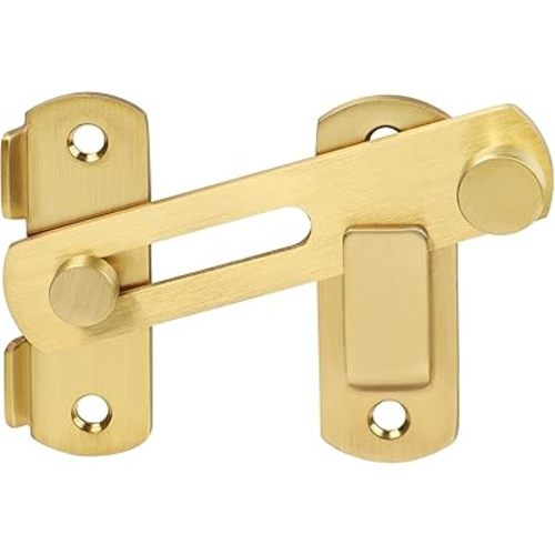 Alise 4 inch Heavy Duty Flip Latch Gate Latches, Safety Door Lock for Barn Wood Fence Sliding French Doors,SUS304 Stainless Steel Gate Hardware. Gold Finish,MS9500-G