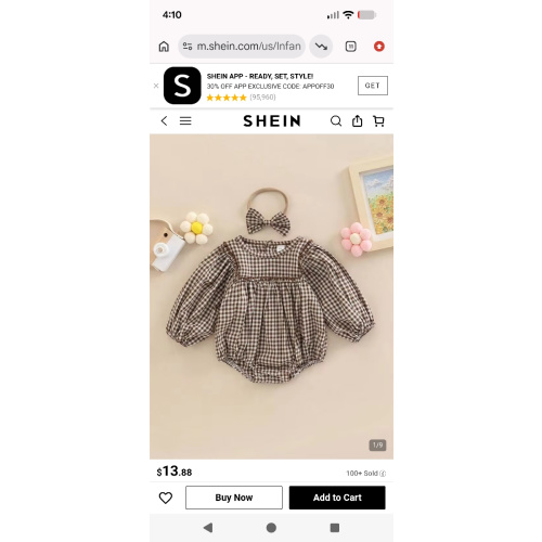 Infant Baby Girl Plaid Romper Baby Sweatshirt Romper Ruffle Festival Clothes Fall Winter Outfits With Headband | SHEIN USA