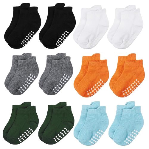 Baby and Toddler Socks,Soft Cotton Non-Slip Ankle Socks for New Born,Boys and Girls